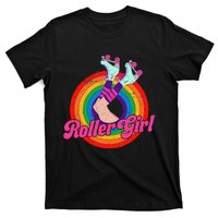 Roller Girl Skater Skating Retro Vintage 70s 80s Skates T-Shirt