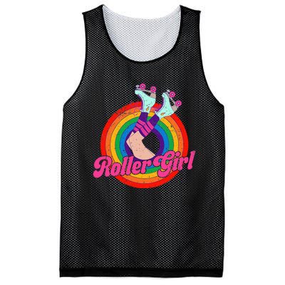 Roller Girl Skater Skating Retro Vintage 70s 80s Skates Mesh Reversible Basketball Jersey Tank