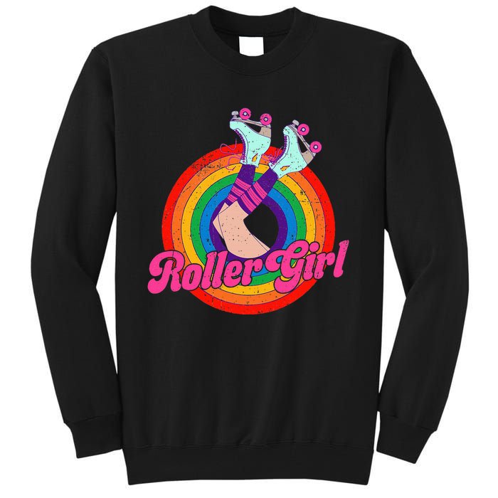 Roller Girl Skater Skating Retro Vintage 70s 80s Skates Tall Sweatshirt