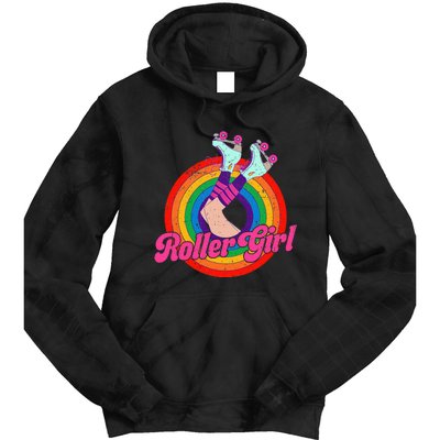 Roller Girl Skater Skating Retro Vintage 70s 80s Skates Tie Dye Hoodie