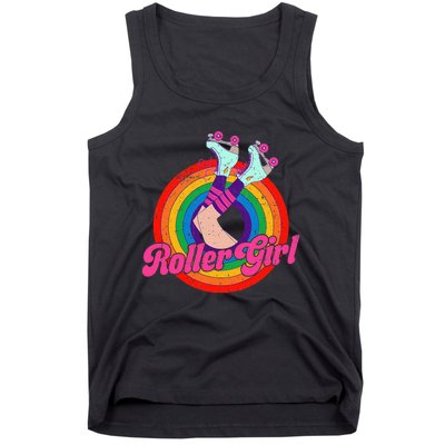 Roller Girl Skater Skating Retro Vintage 70s 80s Skates Tank Top