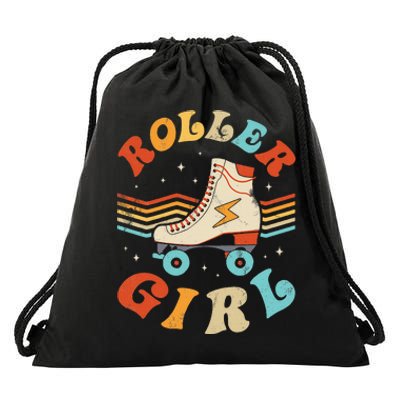 Roller Girl Skater Skating Retro Vintage 70s 80s Skates Drawstring Bag