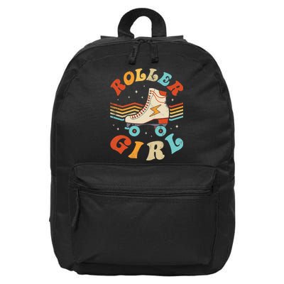 Roller Girl Skater Skating Retro Vintage 70s 80s Skates 16 in Basic Backpack