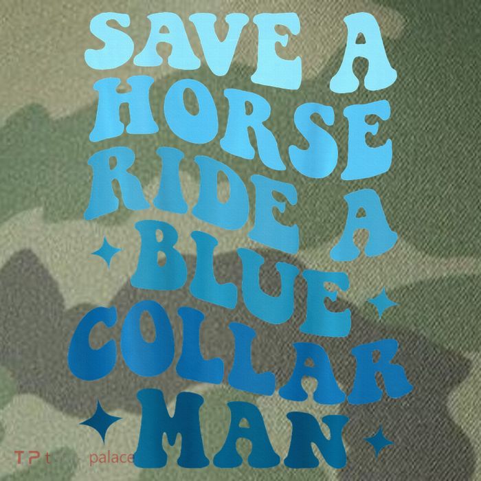 Retro Groovy Save A Horse Ride A Blue Collar Man Legacy Tie Dye Trucker Hat