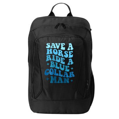 Retro Groovy Save A Horse Ride A Blue Collar Man City Backpack