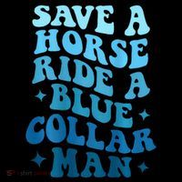 Retro Groovy Save A Horse Ride A Blue Collar Man Bucket Hat