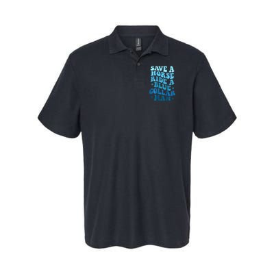 Retro Groovy Save A Horse Ride A Blue Collar Man Polo