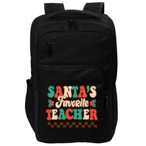 Retro Groovy SantaS Favorite Teacher Christmas Gift Impact Tech Backpack