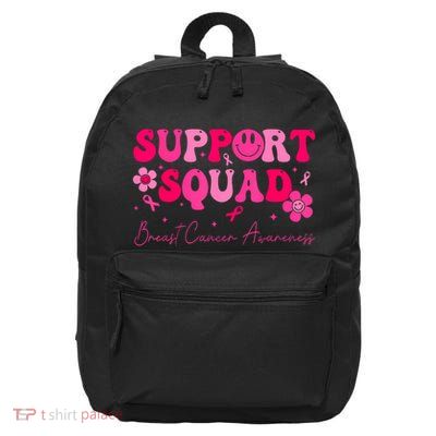 Retro Groovy Support Squad Breast Cancer Awareness 16 in Basic Backpack
