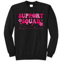 Retro Groovy Support Squad Breast Cancer Awareness Tall Sweatshirt