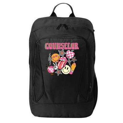 Retro Groovy School Counselor Appreciation Back To School City Backpack