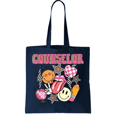 Retro Groovy School Counselor Appreciation Back To School Tote Bag