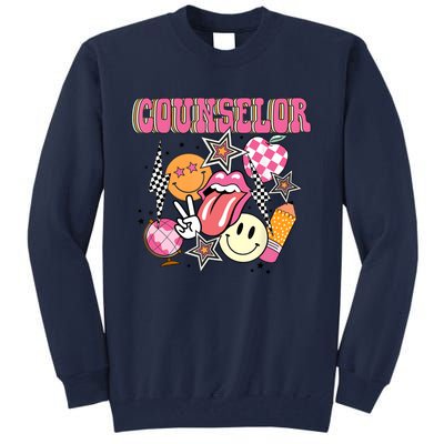 Retro Groovy School Counselor Appreciation Back To School Tall Sweatshirt