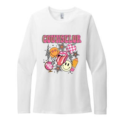 Retro Groovy School Counselor Appreciation Back To School Womens CVC Long Sleeve Shirt