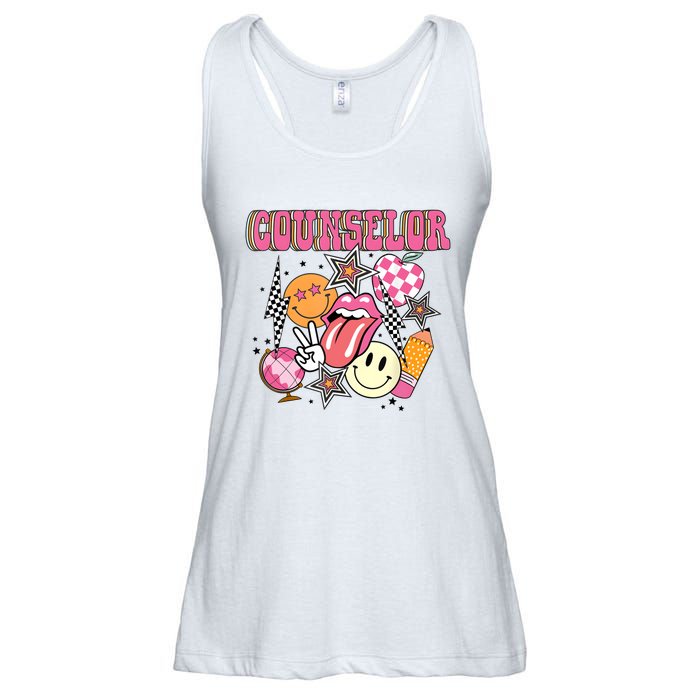 Retro Groovy School Counselor Appreciation Back To School Ladies Essential Flowy Tank