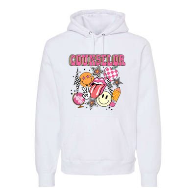 Retro Groovy School Counselor Appreciation Back To School Premium Hoodie