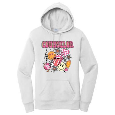 Retro Groovy School Counselor Appreciation Back To School Women's Pullover Hoodie