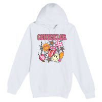 Retro Groovy School Counselor Appreciation Back To School Premium Pullover Hoodie