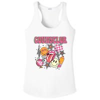 Retro Groovy School Counselor Appreciation Back To School Ladies PosiCharge Competitor Racerback Tank