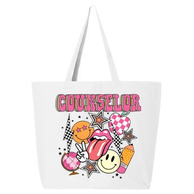 Retro Groovy School Counselor Appreciation Back To School 25L Jumbo Tote