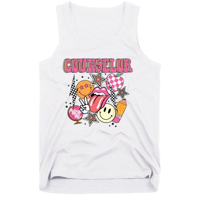 Retro Groovy School Counselor Appreciation Back To School Tank Top