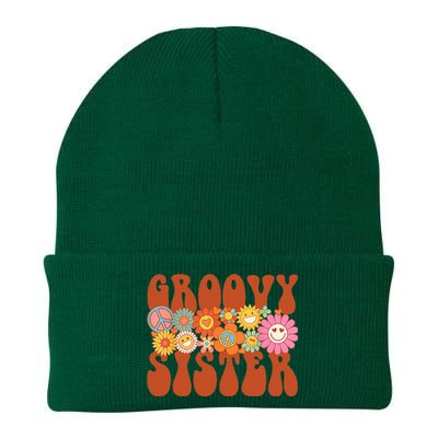 Retro Groovy Sister Matching Family Party Mother's Day Knit Cap Winter Beanie