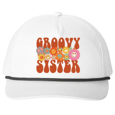 Retro Groovy Sister Matching Family Party Mother's Day Snapback Five-Panel Rope Hat