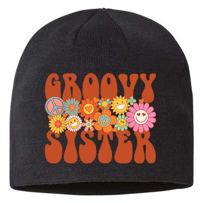 Retro Groovy Sister Matching Family Party Mother's Day Sustainable Beanie