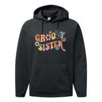 Retro Groovy Sister Matching Family 1st Birthday Party Performance Fleece Hoodie