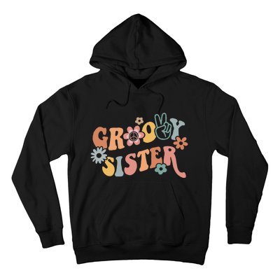 Retro Groovy Sister Matching Family 1st Birthday Party Hoodie