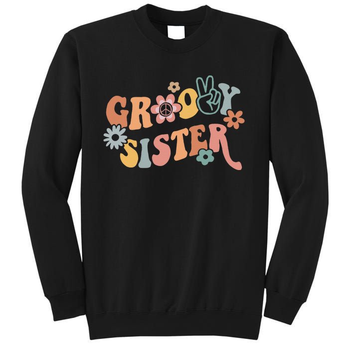 Retro Groovy Sister Matching Family 1st Birthday Party Sweatshirt