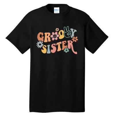 Retro Groovy Sister Matching Family 1st Birthday Party Tall T-Shirt