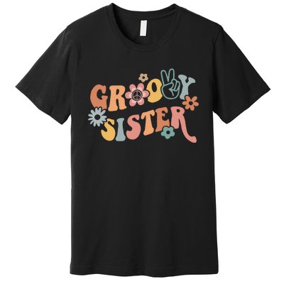 Retro Groovy Sister Matching Family 1st Birthday Party Premium T-Shirt