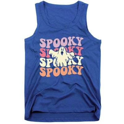 Retro Groovy Spooky Ghost Boo Halloween Costume Scary Tank Top