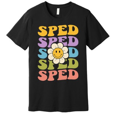 Retro Groovy SPED Teachers Back to School SPED Premium T-Shirt