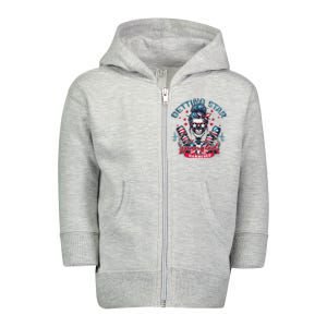 Retro Getting Star Spangled Hammered America 4th Of July Toddler Zip Fleece Hoodie