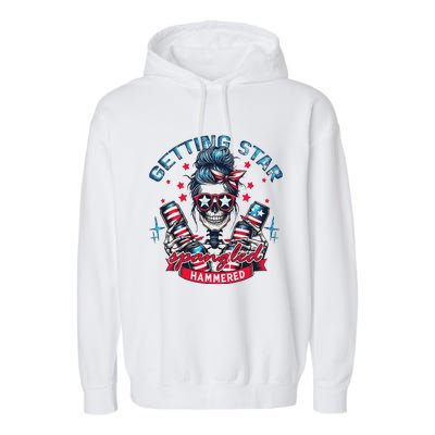 Retro Getting Star Spangled Hammered America 4th Of July Garment-Dyed Fleece Hoodie