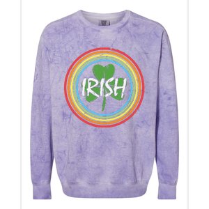 Rainbow Green Shamrock Irish Patricks Day Colorblast Crewneck Sweatshirt