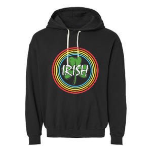 Rainbow Green Shamrock Irish Patricks Day Garment-Dyed Fleece Hoodie