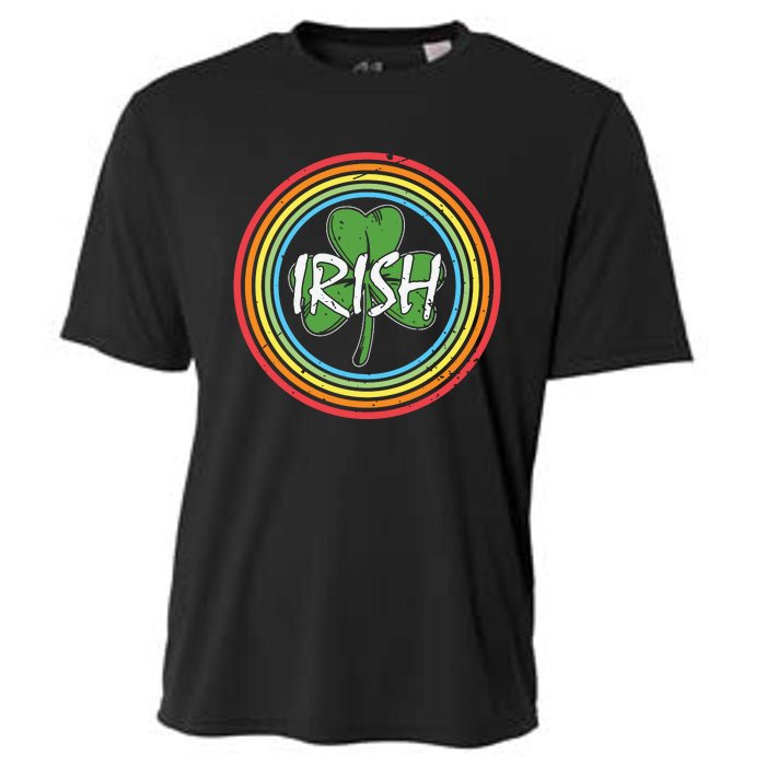 Rainbow Green Shamrock Irish Patricks Day Cooling Performance Crew T-Shirt