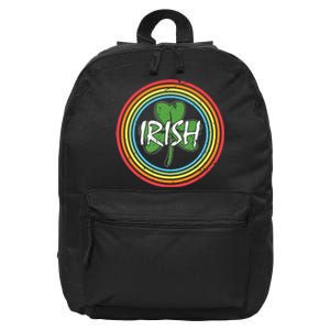 Rainbow Green Shamrock Irish Patricks Day 16 in Basic Backpack