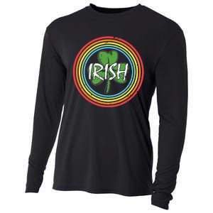 Rainbow Green Shamrock Irish Patricks Day Cooling Performance Long Sleeve Crew