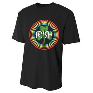 Rainbow Green Shamrock Irish Patricks Day Performance Sprint T-Shirt