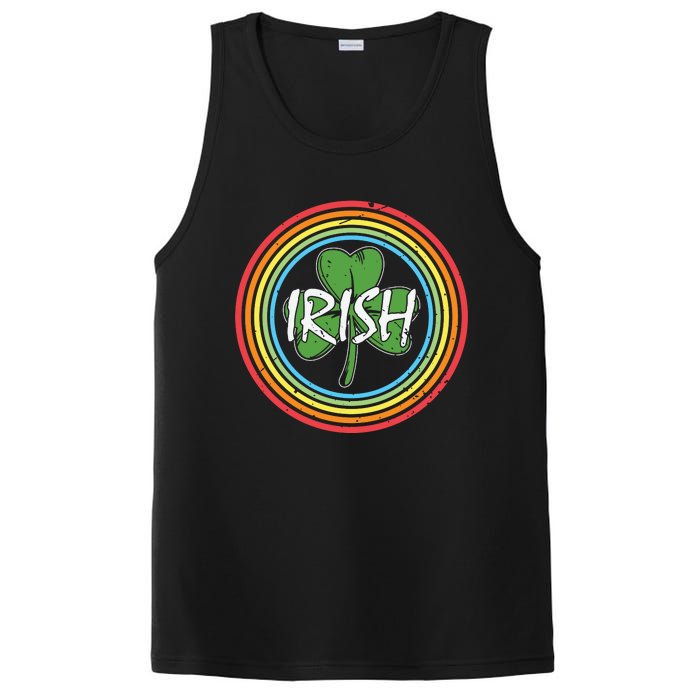 Rainbow Green Shamrock Irish Patricks Day PosiCharge Competitor Tank