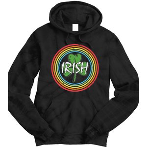 Rainbow Green Shamrock Irish Patricks Day Tie Dye Hoodie