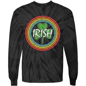 Rainbow Green Shamrock Irish Patricks Day Tie-Dye Long Sleeve Shirt