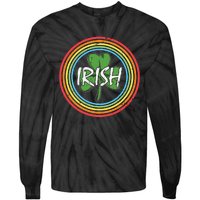 Rainbow Green Shamrock Irish Patricks Day Tie-Dye Long Sleeve Shirt