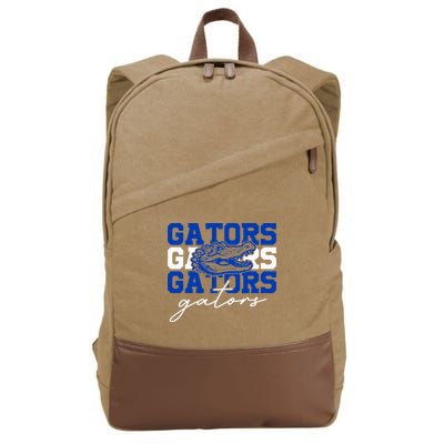 Retro Gators School Sports Name Team Cotton Canvas Backpack