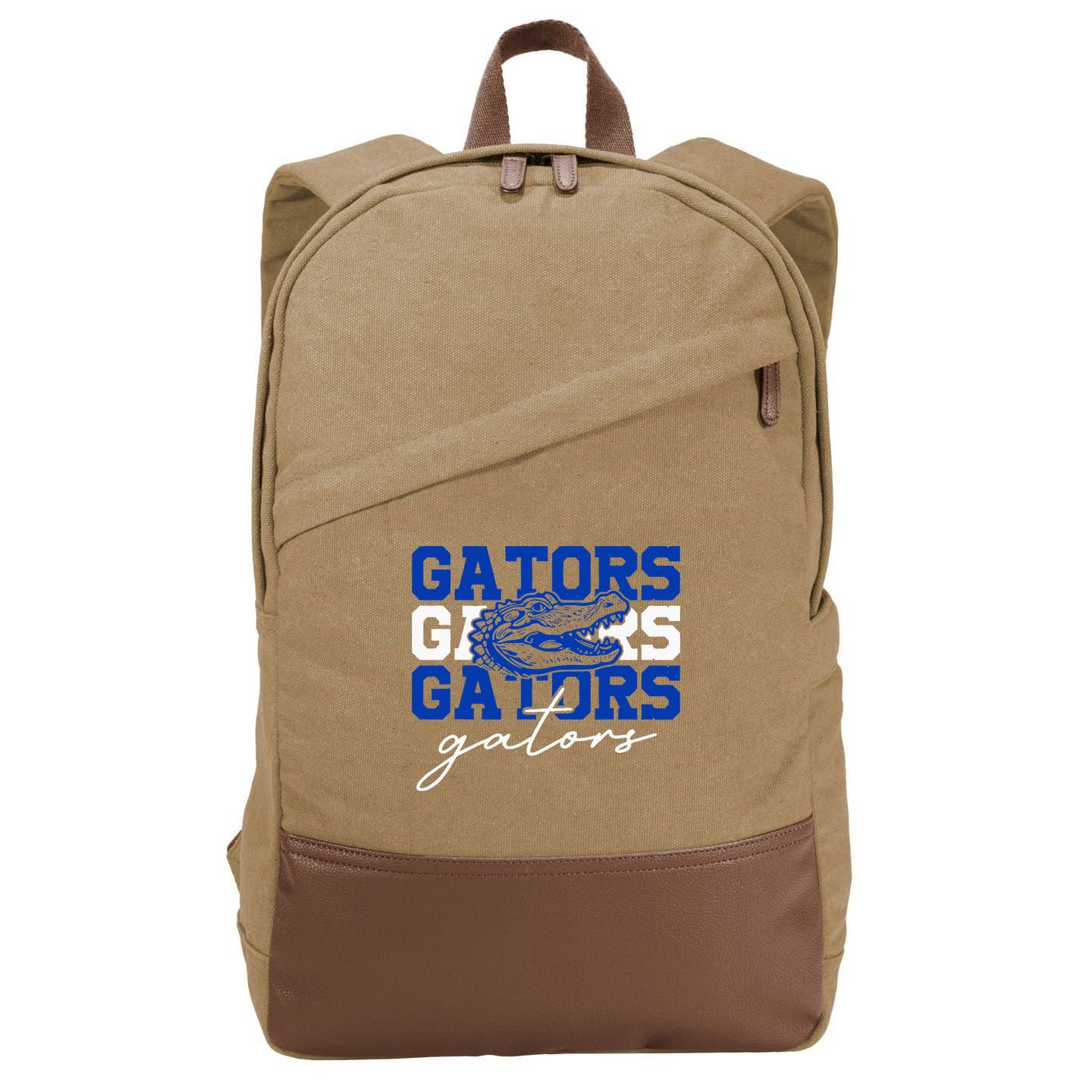 Retro Gators School Sports Name Team Cotton Canvas Backpack