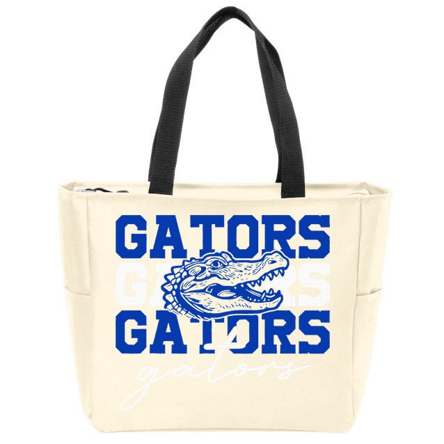 Retro Gators School Sports Name Team Zip Tote Bag